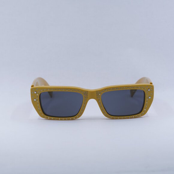 🕶️ New Moncler ML0252-P 39A Sunglasses - Shiny Yellow Frame, Smoke Lenses - Picture 2 of 10